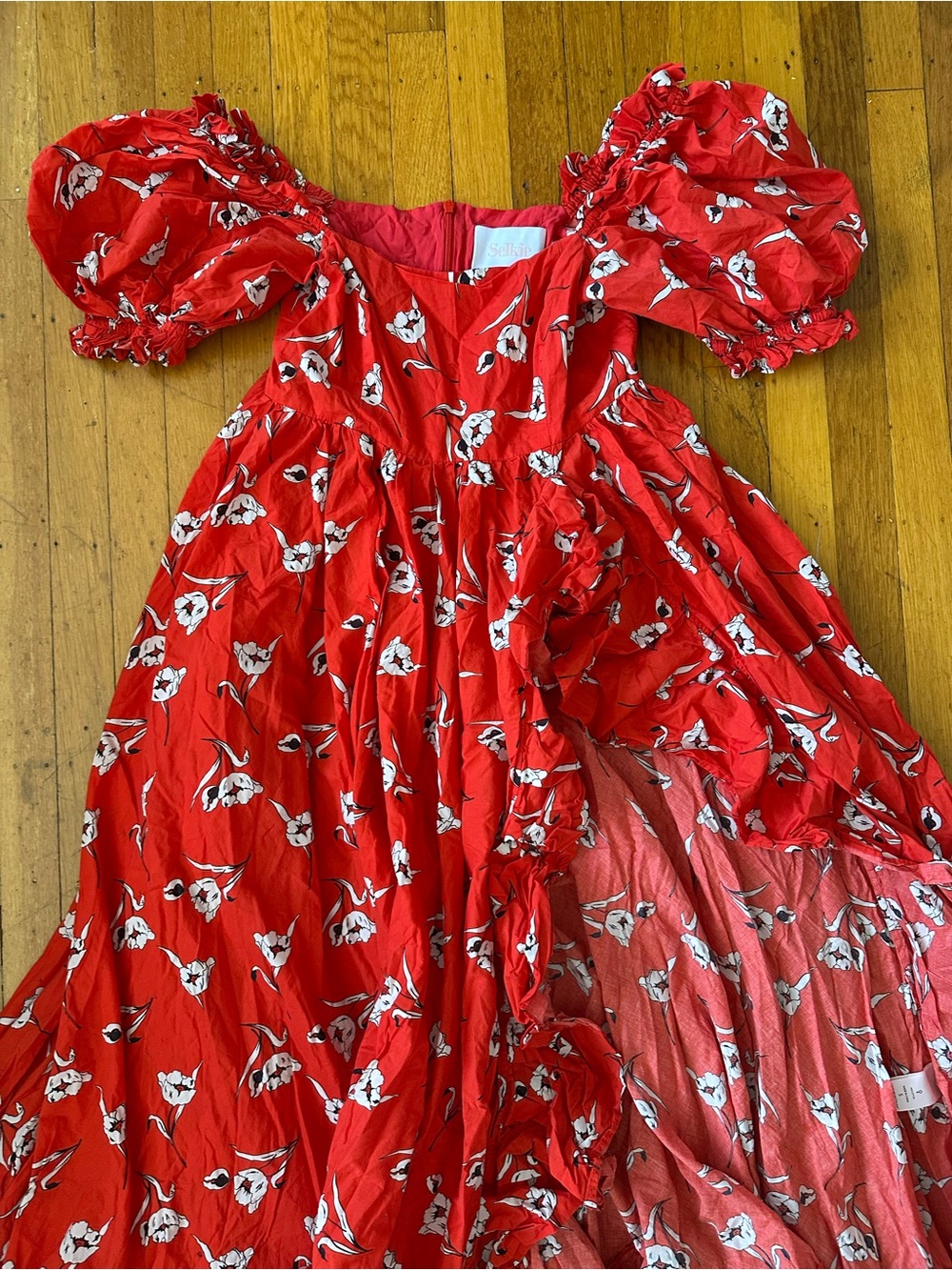 Selkie Foxglove Red Floral Gown Dress